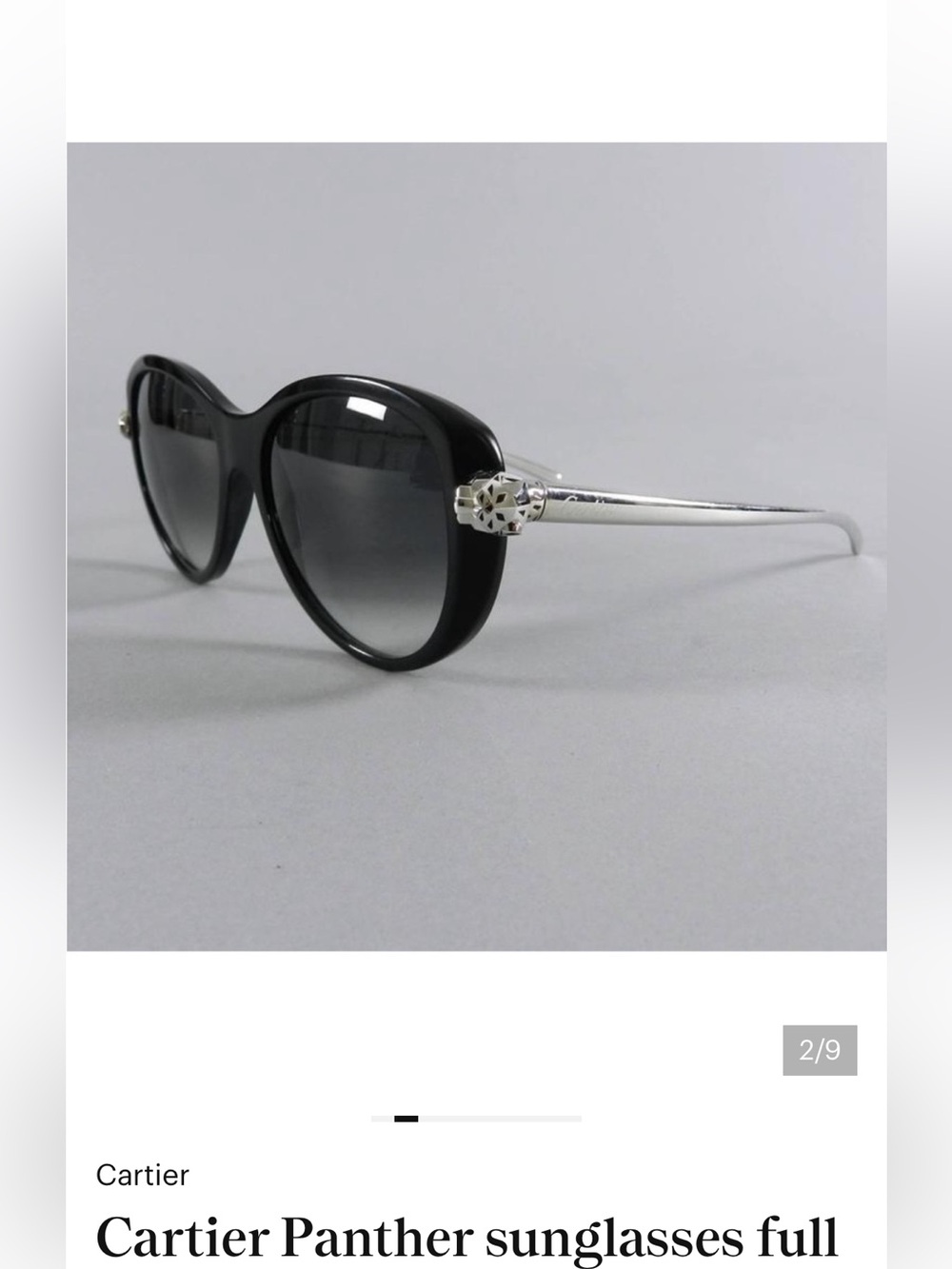 Cartier Panther sunglasses full set silver arm